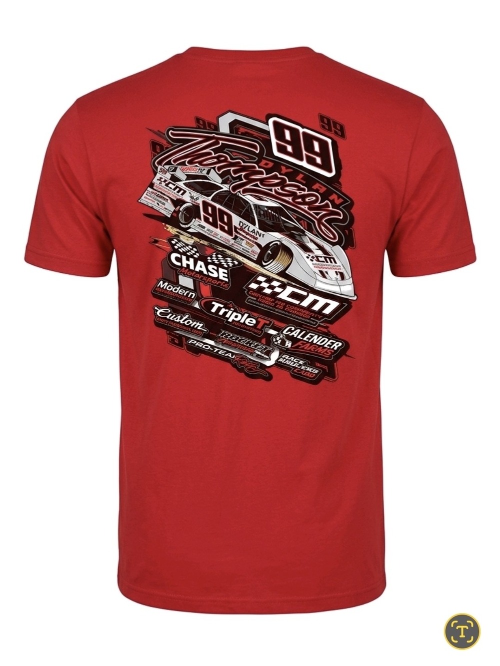 Chase #99 Dylan Thompson NASCAR Product Of Kentucky Speedqay Red Medium Shirt